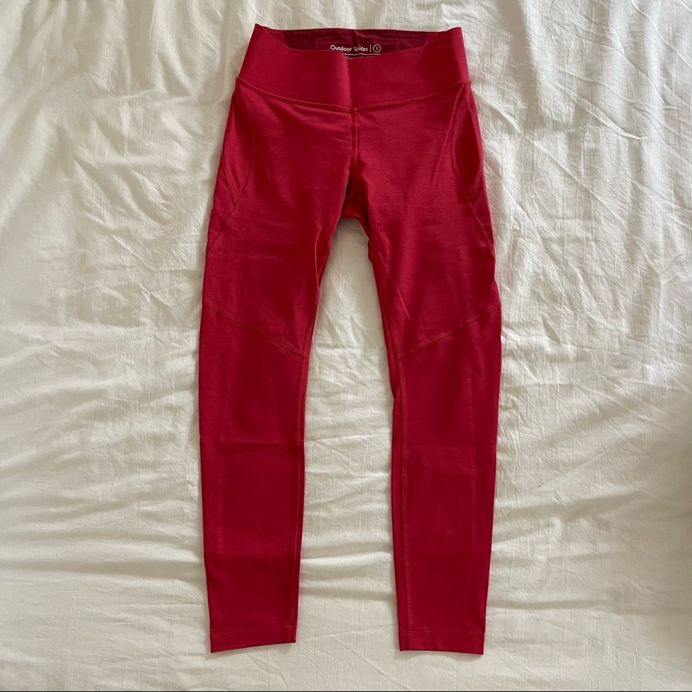 Outdoor Voices Women's Red High-Rise Performance Leggings